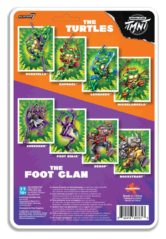 Teenage Mutant Ninja Turtles ReAction+ Action Figure Wave 02 Michelangelo - Super7 Action Figures