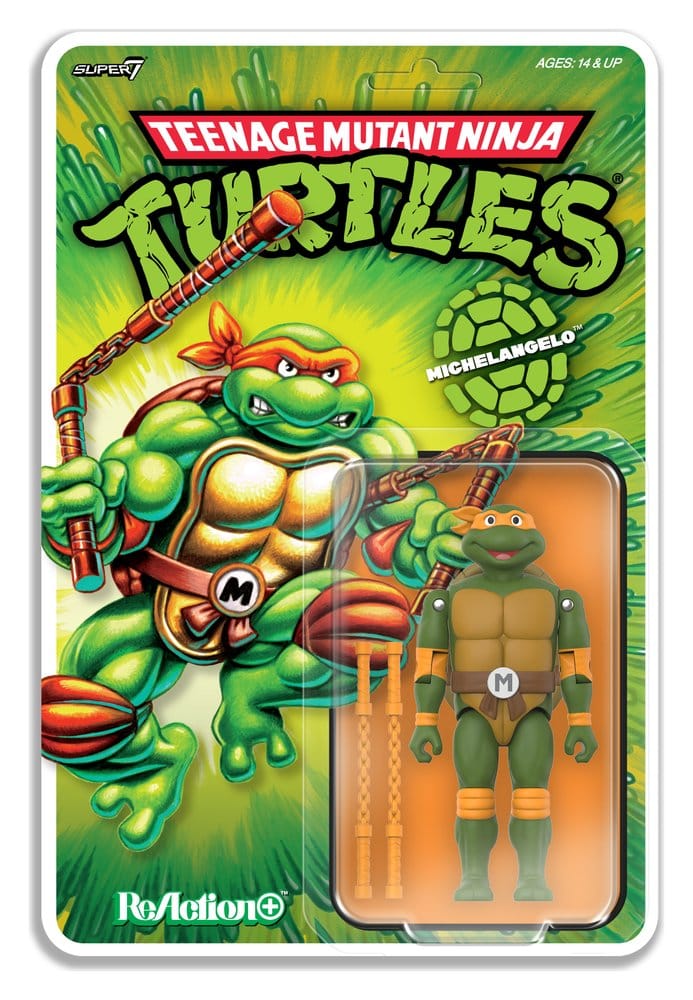 Teenage Mutant Ninja Turtles ReAction+ Action Figure Wave 02 Michelangelo - Super7 Action Figures