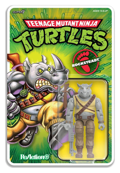 Teenage Mutant Ninja Turtles ReAction+ Action Figure Wave 02 Rocksteady - Super7 Action Figures