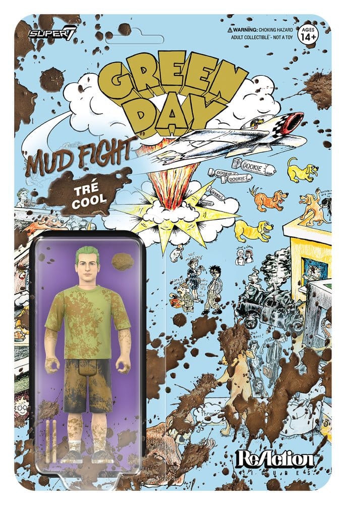 Green Day ReAction Action Figure Wave 01 Tré Cool (Mud Fight) - Super7 Action Figures