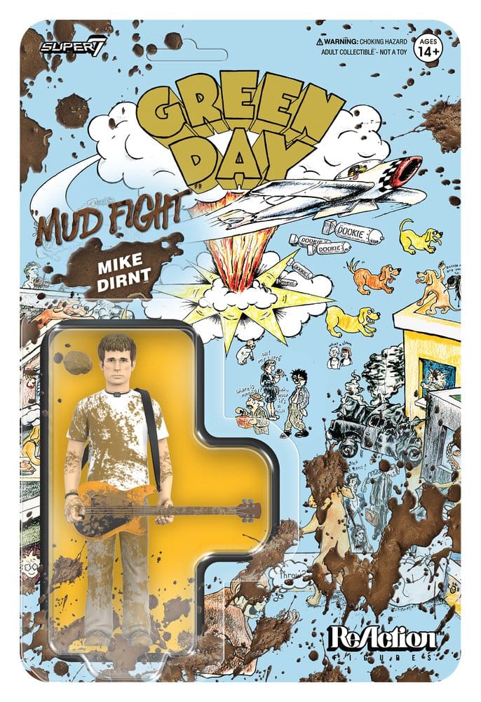 Green Day ReAction Action Figure Wave 01 Mike Dirnt (Mud Fight) - Super7 Action Figures