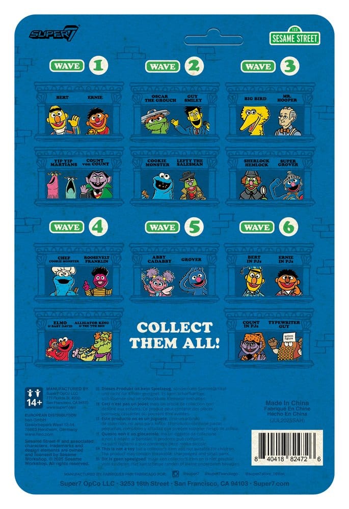 Sesame Street ReAction Action Figure Wave 06 Count Von Count (PJs) - Super7 Action Figures