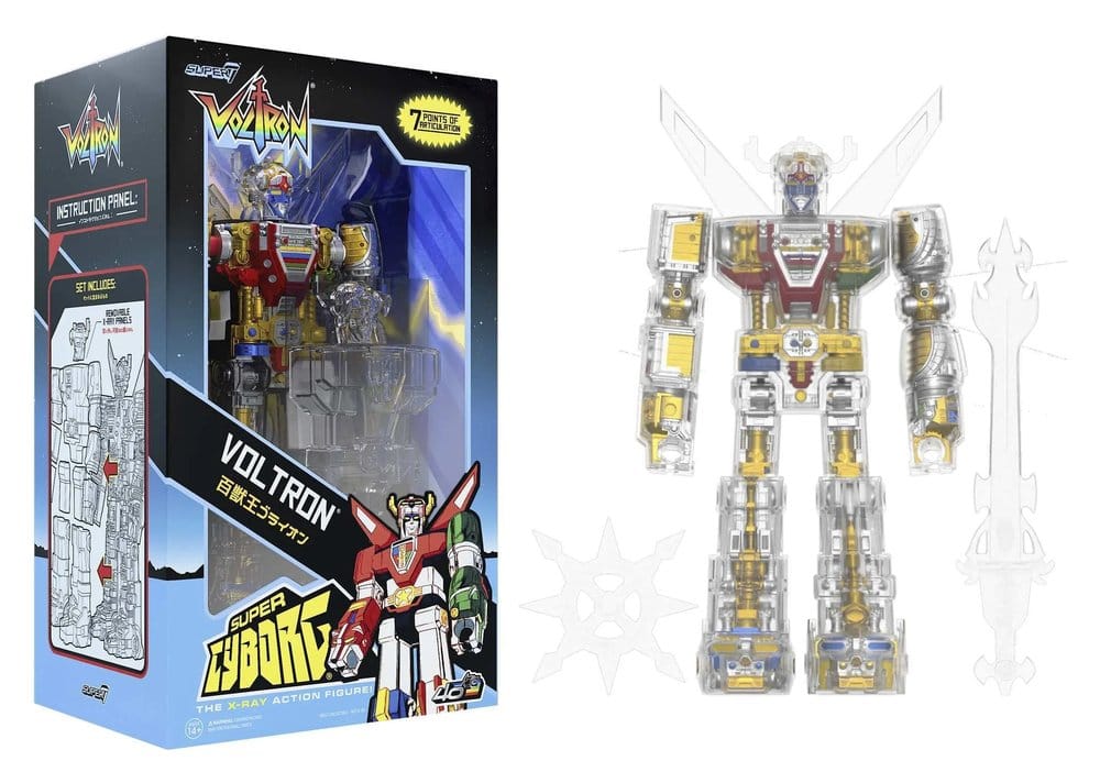 Voltron Super Cyborg Action Figure Voltron (Clear) 35 cm - Super7 Action Figures