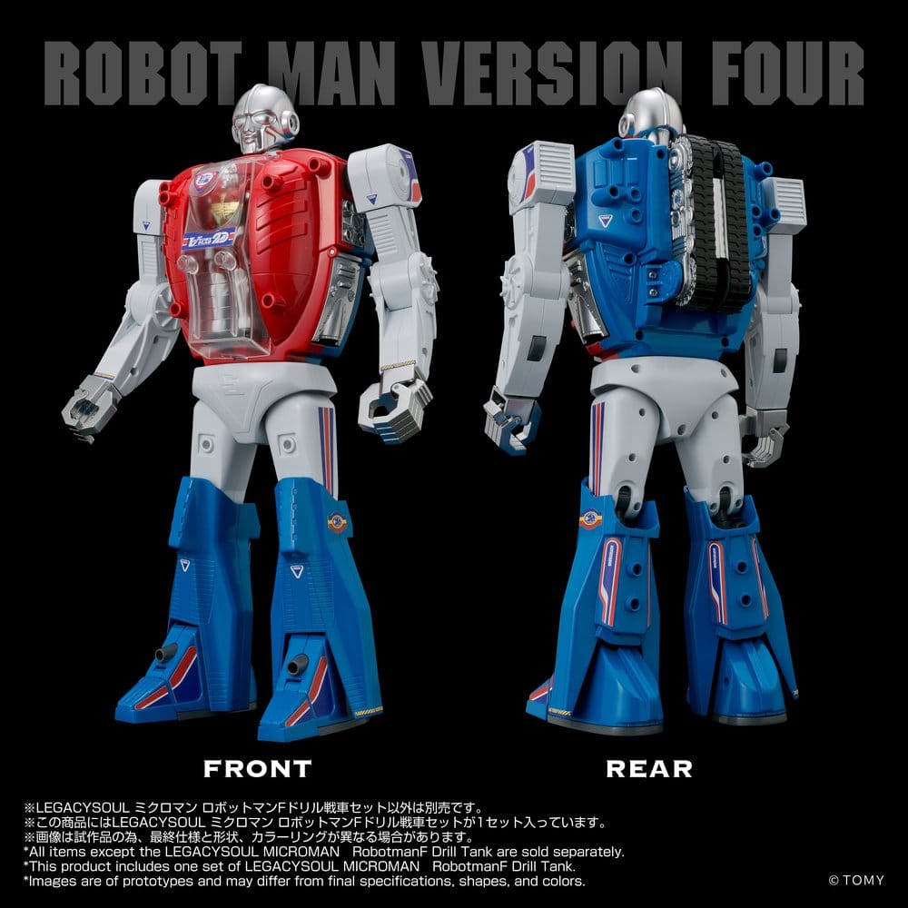 Microman Legacysoul Action Figure Robotman F Drill Tank - Takara Tomy Action Figures