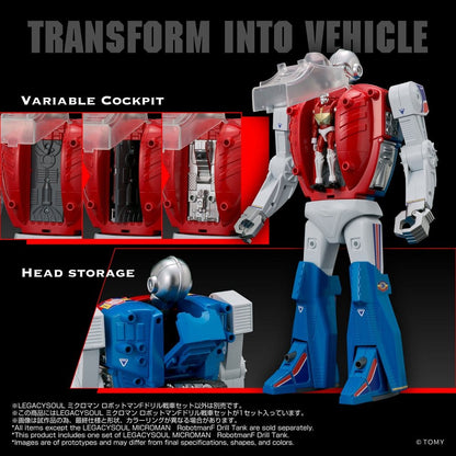 Microman Legacysoul Action Figure Robotman F Drill Tank - Takara Tomy Action Figures