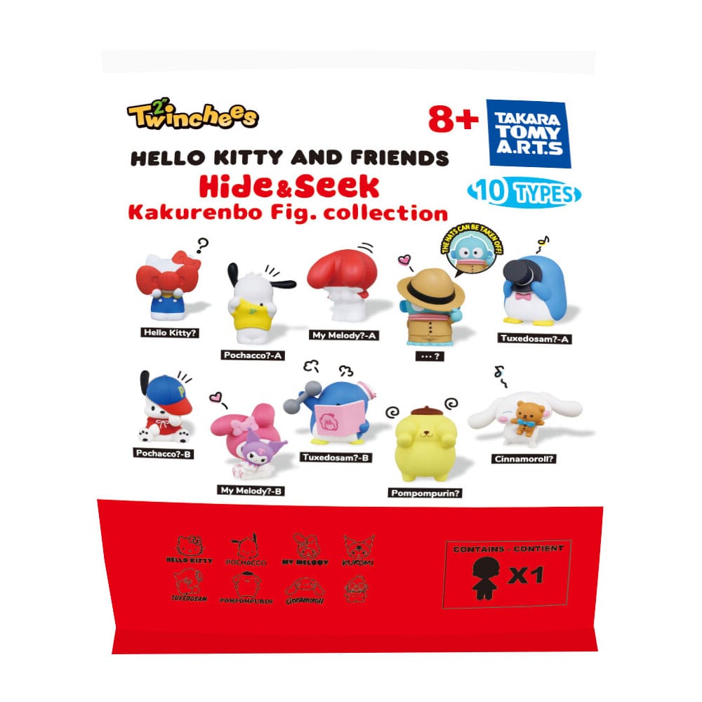 Sanrio Twinchees Mini Figures Hello Kitty & Friends Hide ´n´ Seek 5 cm Display Box Qty 24