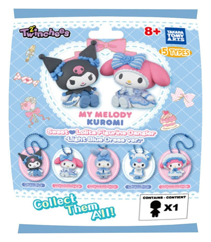 Sanrio Twinchees Mini Figures My Melody x Kuromi Sweet Lolita 5 cm Blind Pack Display Box Qty 24
