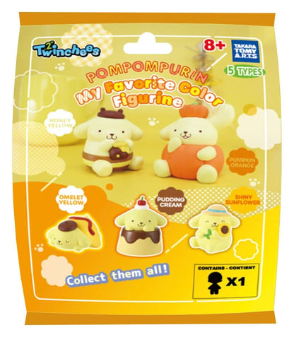 Sanrio Twinchees Mini Figures Pompompurin My Fav Color 5 cm Blind Pack Display Box Qty 24
