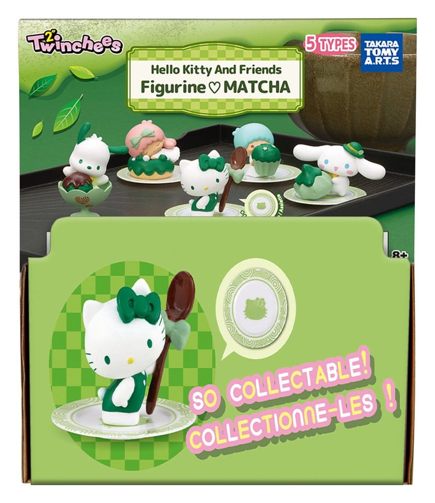 Sanrio Twinchees Mini Figures Hello Kitty & Friends I Love Matcha 5 cm Blind Pack Display Box Qty 24 - Takara Tomy Blind Boxes