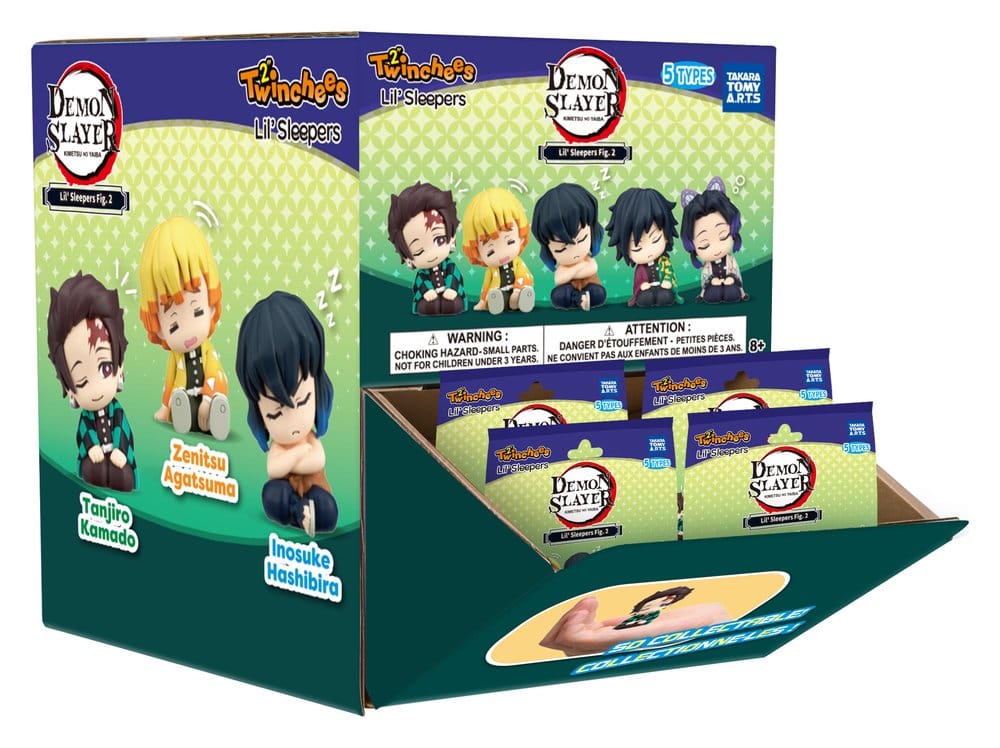 Demon Slayer: Kimetsu no Yaiba Twinchees Mini Figures Lil' Sleepers Wave 3 5 cm Blind Pack Display Box Qty 24 - Takara Tomy Blind Boxes